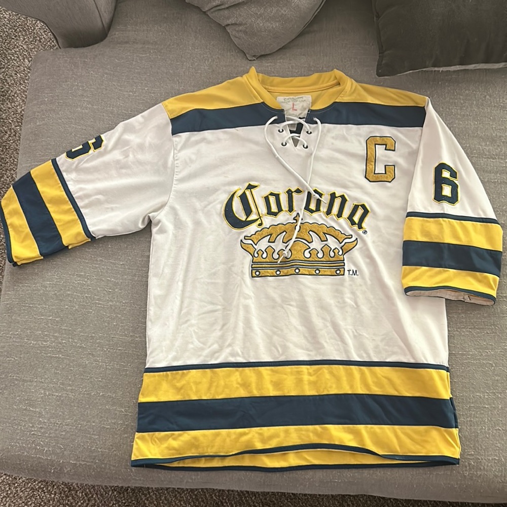 Vintage Calhoun Sportswear Corona Extra Beer Jersey Stitched Soccer Jersey Large